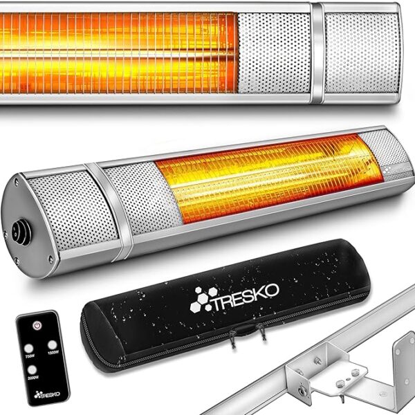 TRESKO Calefactor por Infrarrojos de Pared | 2000W + Control Remoto